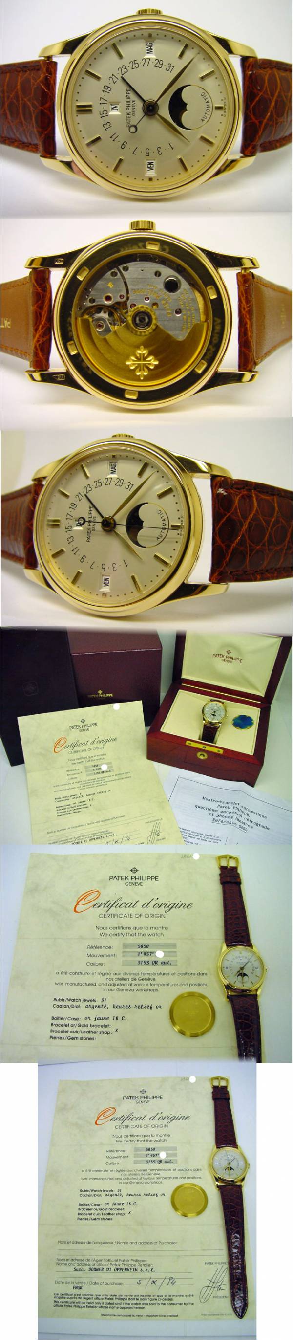 Patek Philippe ewiger Kalender Retrograd 5050 in 18kt Gelbgold